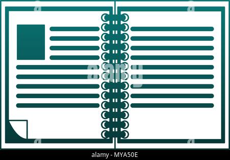 Book open isolated blue lines Stock Vector