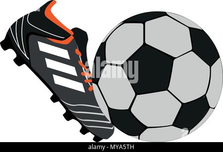 Premium Vector  Football logo. boot kicks the ball. vector illustration