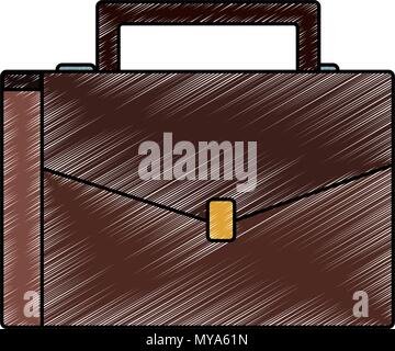 Business briefcase symbol scribble Stock Vector