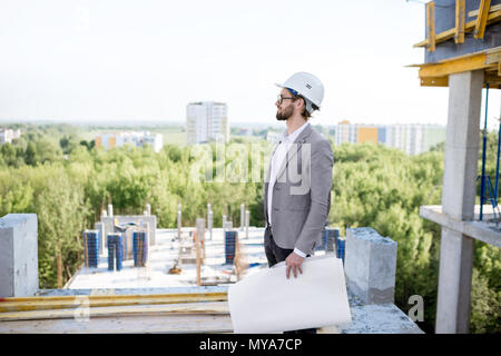 Man on the structure outdoors Stock Photo