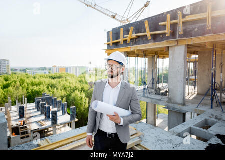 Man on the structure outdoors Stock Photo