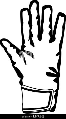 Goalkeeper gloves isolated in black and white Stock Vector Image & Art ...