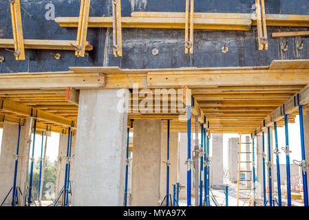 Formwork for concrete on the structure Stock Photo
