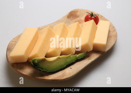 Different types of cheese slices Stock Photo