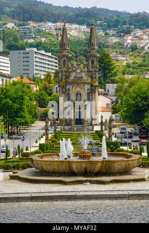 View of the west facade of Nossa Senhora da Consolação e dos Santos Passos Church, Guimarães, Portugal. Stock Photo