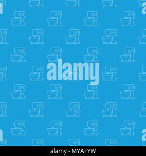 Mixer pattern vector seamless blue Stock Vector