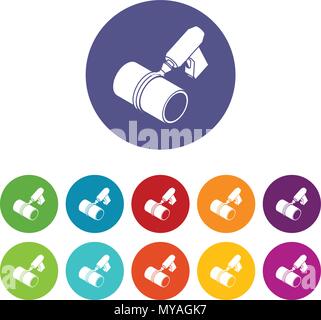 Welding torch cutting icons set vector color Stock Vector