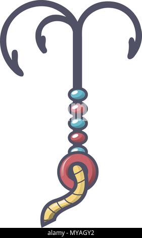 Climb hook icon, cartoon style Stock Vector