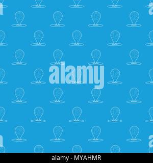 Map pointer with car parking sign pattern vector seamless blue Stock Vector
