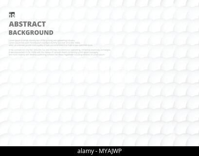 Full white abstract of soft gradient grey and white circle shape pattern background. Illustration eps10 Stock Vector