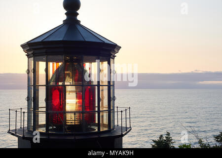 The fresnel lens of the Cape Meares Lighthouse, Tillamook county, Oregon Stock Photo