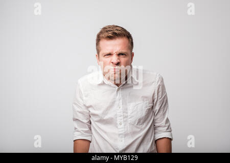 portrait of young angry man Stock Photo