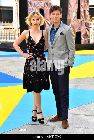 Imogen Poots and James Norton arriving for Royal Academy of Arts Summer Exhibition Preview Party 2018 held at Burlington House, London. Stock Photo