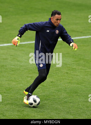 Costa Rica's goalkeeper Keylor Navas during the training session at Elland Road, Leeds. Stock Photo
