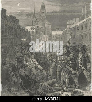 . Boston Massacre. circa 1870. Engraved, printed, and sold by Paul Revere, Boston 83 BostonMassacre ca1870 Stock Photo