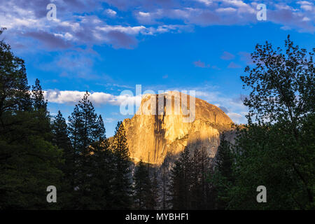 Evening light on Half Dome, Yosemite National Park, California USA Stock Photo