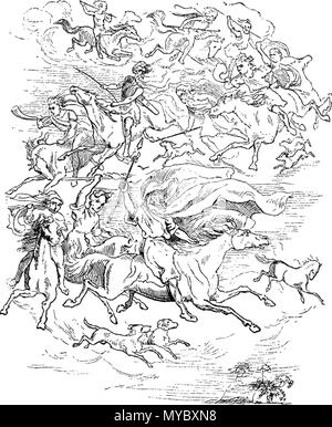 . Christmas throughout Christendom Odin as the Wild Huntsman . January 1873. various 111 Christmas throughout Christendom - Odin as the Wild Huntsman Stock Photo
