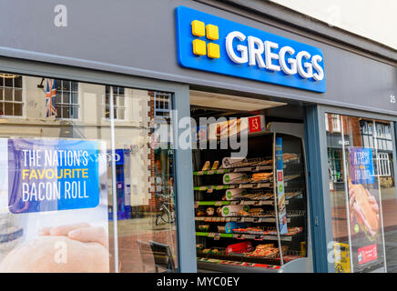 Greggs shop front Stock Photo