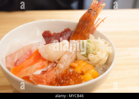 Japan traditional fresh cold salmon sushi and roll Stock Photo - Alamy