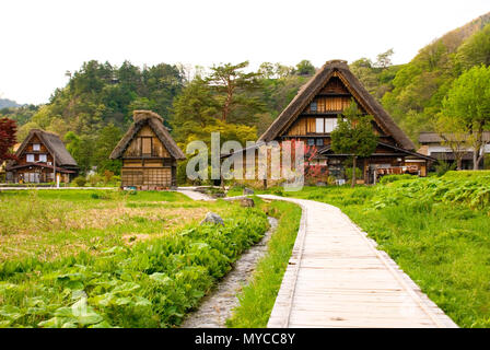 gassyo house in Gassho Zukuri Folk Village japan Stock Photo