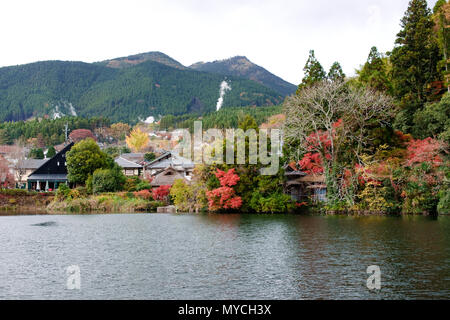 Lake Kinrinko in yufuin, kyushu japan Stock Photo