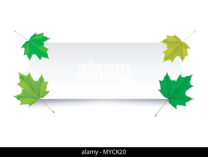 vector design of white paper banner with spring theme Stock Vector
