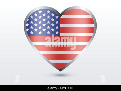 vector design of flag love label Stock Vector