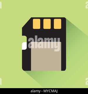 vector design of micro sd card flat icon Stock Vector