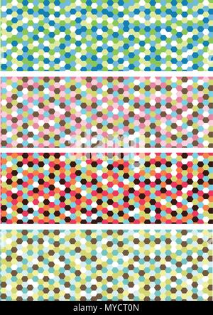 horizontal mosaic banners Stock Vector