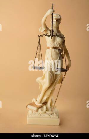 Justizia Figure on beige Background Stock Photo