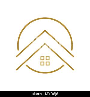 Upscale Housing Outline Vector Symbol Graphic Logo Design Stock Vector