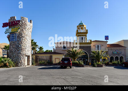 Tourist stop and gas station in Beatty, Nevada Stock Photo