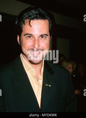 28 Apr 2000, Los Angeles, California, USA --- Original caption: Seventh Annual Race to erase MS. Celebrities Dustin Hoffman, Sylvester Stallone, (Natalie Cole), Christian Slater, Wyclef Jean, Sidney Poitier, at Century Plaza, Century City. The 7th race to ease MS presented by Tommy Hilfiger and VH 1. Gala dinner benefiting the Nancy Davis Foundation for Multiple Sclerosis. The event honors also Montel Williams, who will received the 1st ever award. [?] --- Image by © . / USAJonathan Silverman at MS Event Red Carpet Event, Vertical, USA, Film Industry, Celebrities,  Photography, Bestof, Arts Cu Stock Photo