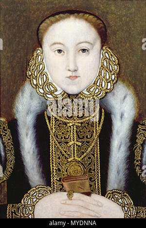 . Portrait of Elizabeth I, possibly as a Princess . circa 1555-60. Unknown 158 Elizabeth I c 1555-60 Stock Photo