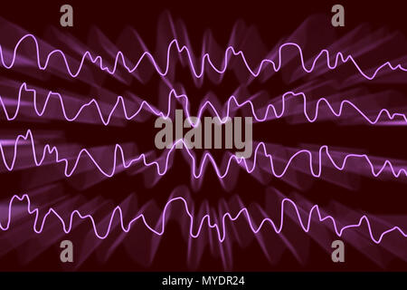 Brain waves during sleeping, computer illustration. An electroencephalogram (EEG) measures electrical activity in the brain using electrodes attached to the scalp. Various disorders can be diagnosed by analysing EEG results. Stock Photo