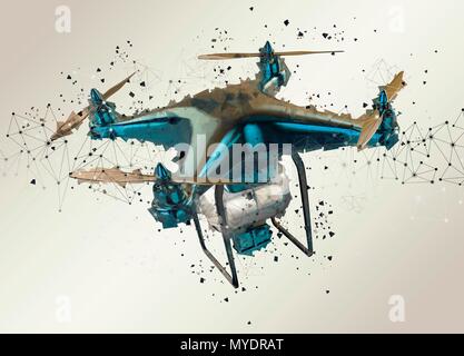 Unmanned aerial vehicle, illustration. Stock Photo