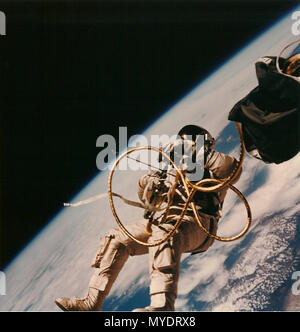 Photograph 2 of Astronaut Edward H. White II's Space Walk on Gemini IV Stock Photo