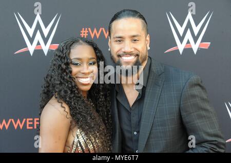 North Hollywood, CA. 6th June, 2018. Naomi, Jimmy Uso at arrivals for World Wrestling Entertainment WWE FYC Event, Saban Media Center at the Television Academy, North Hollywood, CA June 6, 2018. Credit: Dee Cercone/Everett Collection/Alamy Live News Stock Photo