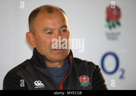 Umhlanga, Durban, South Africa. 7th June 2018, Kashmir restaurant, Umhlanga, Durban, South Africa. Eddie Jones (Head Coach) of England during the England Press Conference at the Kashmir restaurant Credit: Action Plus Sports Images/Alamy Live News Stock Photo