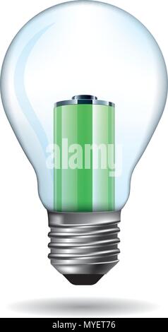 Light bulb Charging Battery Power Idea design Stock Vector Image & Art