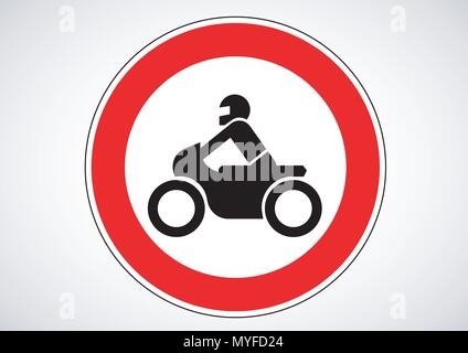 vector design of motorbike prohibited Stock Vector