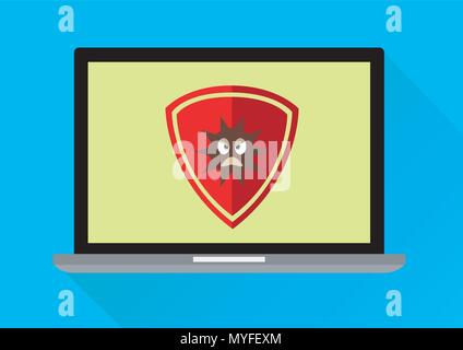vector design of computer defense virus Stock Vector