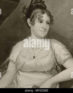 . English: Painting of Hannah Tompkins, wife of Daniel D. Tompkins. Painted by Ezra Ames, c. 1809. 1809年頃. Ezra Ames 229 Hannah Tompkins2 Stock Photo
