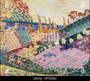 457 Robert Delaunay - Landscape with Cows- 1906 - Musée d'art moderne de la Ville de Paris Stock Photo