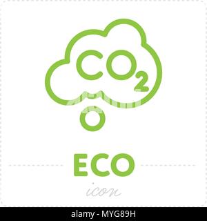 Green icon with carbon dioxide element Stock Vector