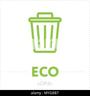 Trash can icon in Eco design Stock Vector