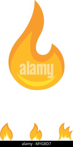 Warm graphic icon of burning flame Stock Vector