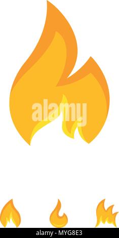 Colorful design of simple flame icon Stock Vector