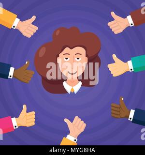 Flat style of people approving girl Stock Vector