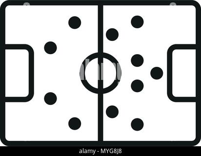 Football court in black icon on white Stock Vector